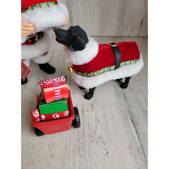 Clothtique possible dreams santa dog Days of Christmas dept 56 6000733 cart set - Picture 4 of 8